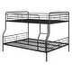 preview thumbnail 18 of 20, Full XL Over Queen Bunk Bed with Ladder & Safety Guardrails, Convertible Metal Bedframe for Dorm, Bedroom, Guest Room