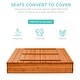 preview thumbnail 3 of 5, Kids' Outdoor Wooden Sandbox Large, Cedar Wood with Foldable Bench Seats and Sand Protection, Bottom Liner Included