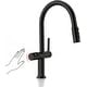 preview thumbnail 2 of 39, Lefton Touchless Pull-Out Kitchen Faucet, Hands Free Motion Sensor Activated, Battery-Free Temperature Display, KF2206 Matte Black