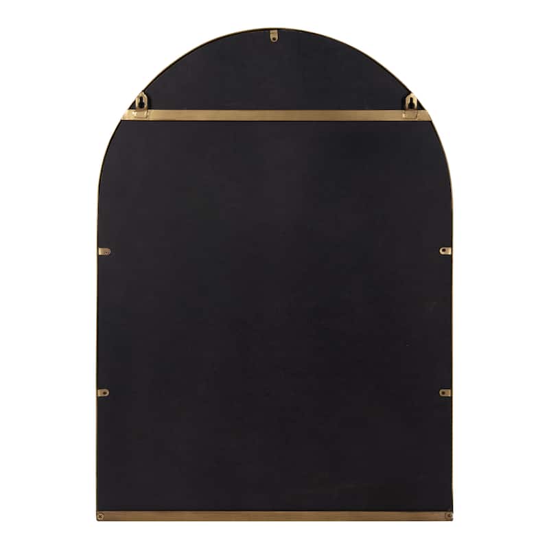 Kate and Laurel Estero Metal Framed Arch Wall Mirror with Shelf - 20x28
