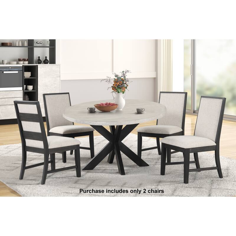 Roundhill Furniture Gates Upholstered Dining Chairs, Set of 2, Gray
