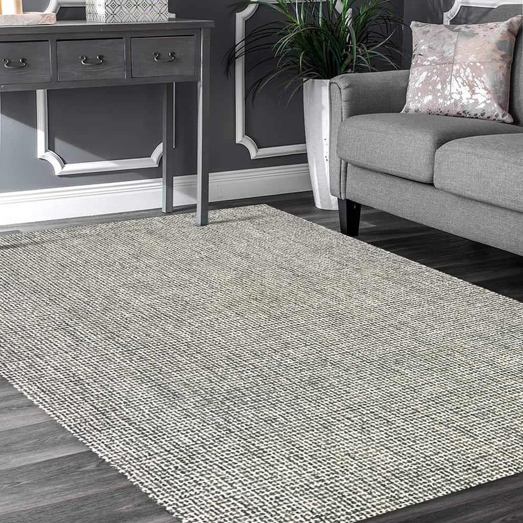 Sevita Hand-Tufted Checkered Geometric Wool Blend Indoor Area Rug