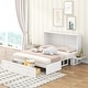 preview thumbnail 2 of 7, Queen Size Mobile Murphy Bed with Drawer & Little Shelves on Each Side