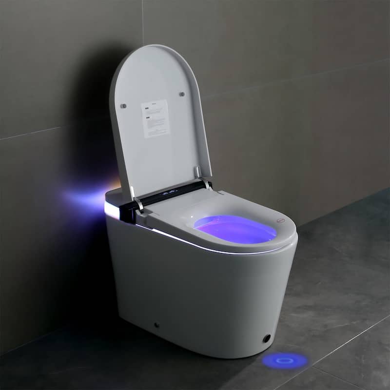 Smart Toilet with Auto-Open Lid & Foot Sensor