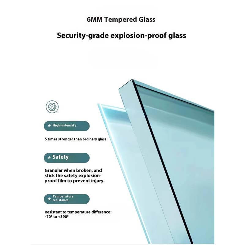 Half Frameless Double Sliding Glass Shower Door, 1/4 inch Tempered Glass