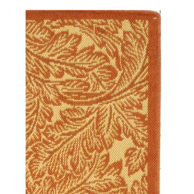 SAFAVIEH Courtyard Bettyjane Tropical Leaves Indoor/ Outdoor Area Rug
