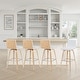 preview thumbnail 13 of 120, Skara Swivel Bar Stool, Upholstered Bar Height Chair with Bentwood Frame