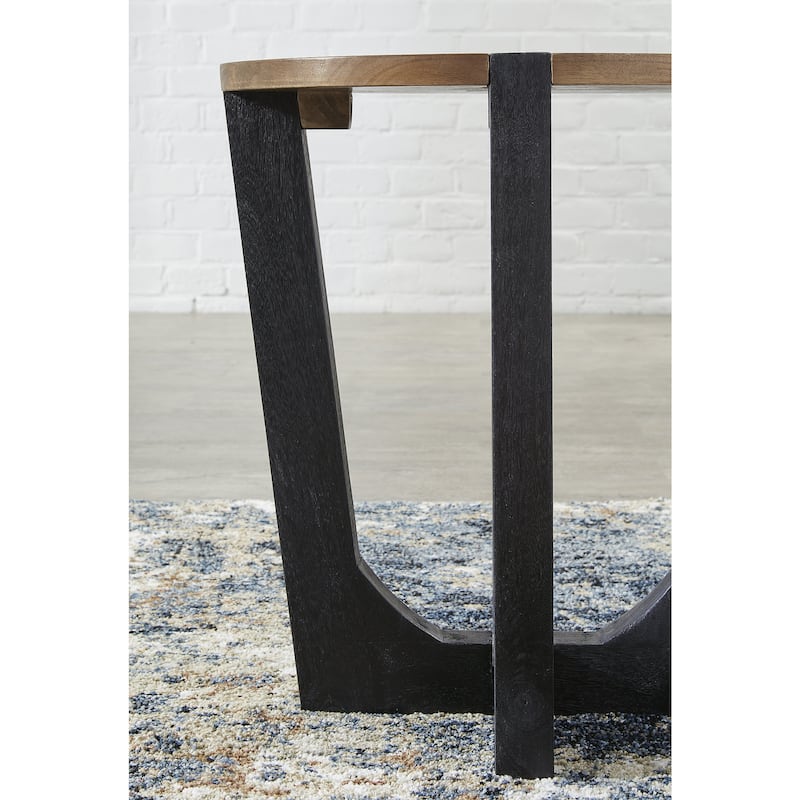 Signature Design by Ashley Hanneforth Brown/Black End Table - 22"W x 22"D x 24"H