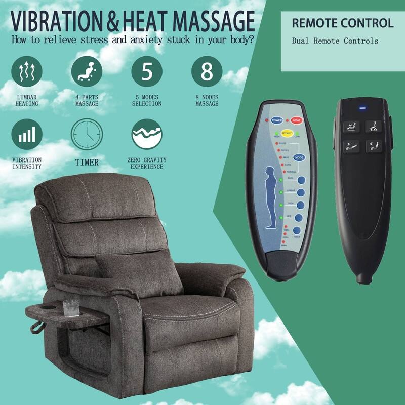 Lift Recliner Oversized Chair with Heat & Massage