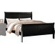 preview thumbnail 1 of 1, Louis Philippe III Wood Eastern King Bed Sleigh Bed with Headboard and Footboard in Black King