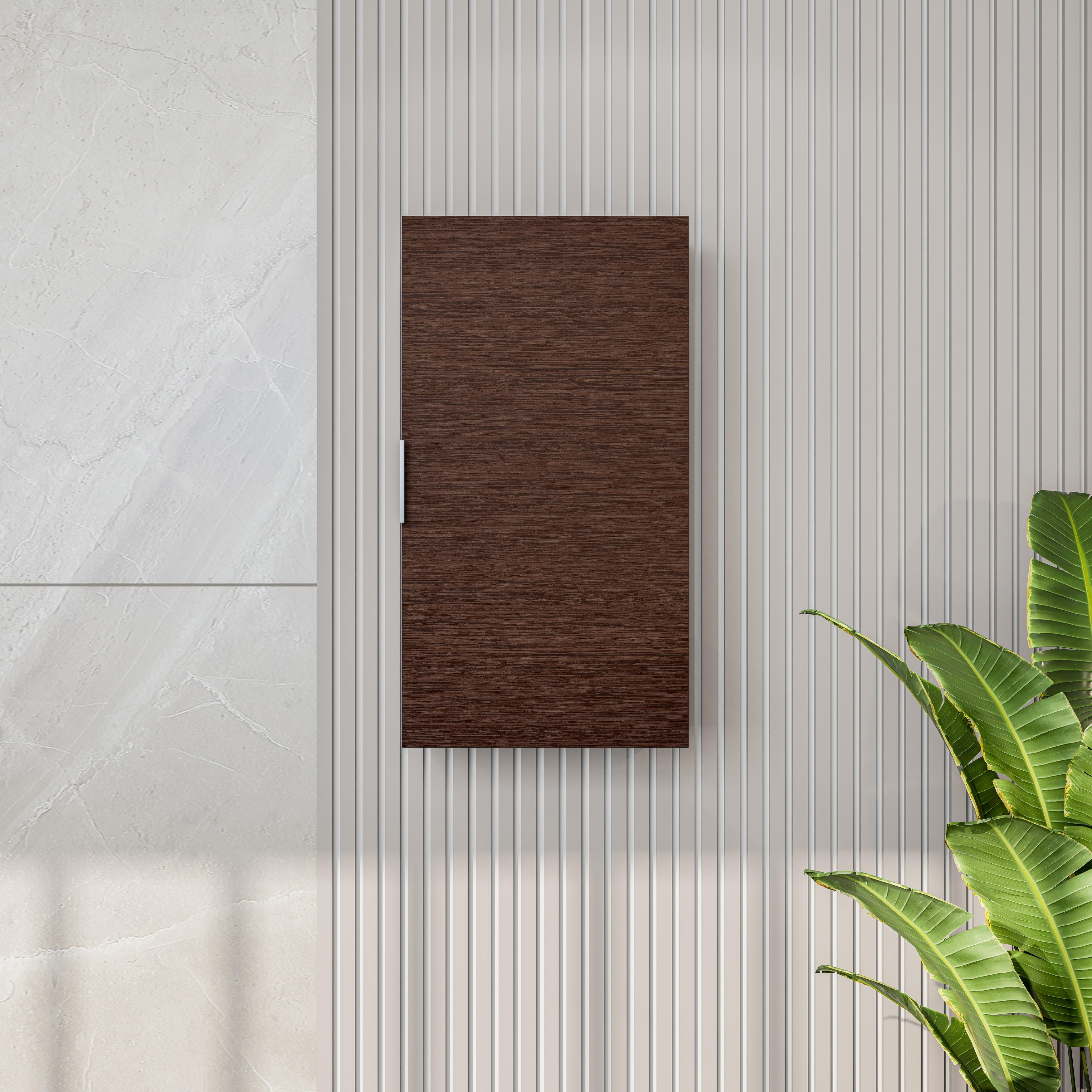 Eviva Galsaky 14"W x 13"D x 27"H Wenge Wall-Mounted Linen Cabinet