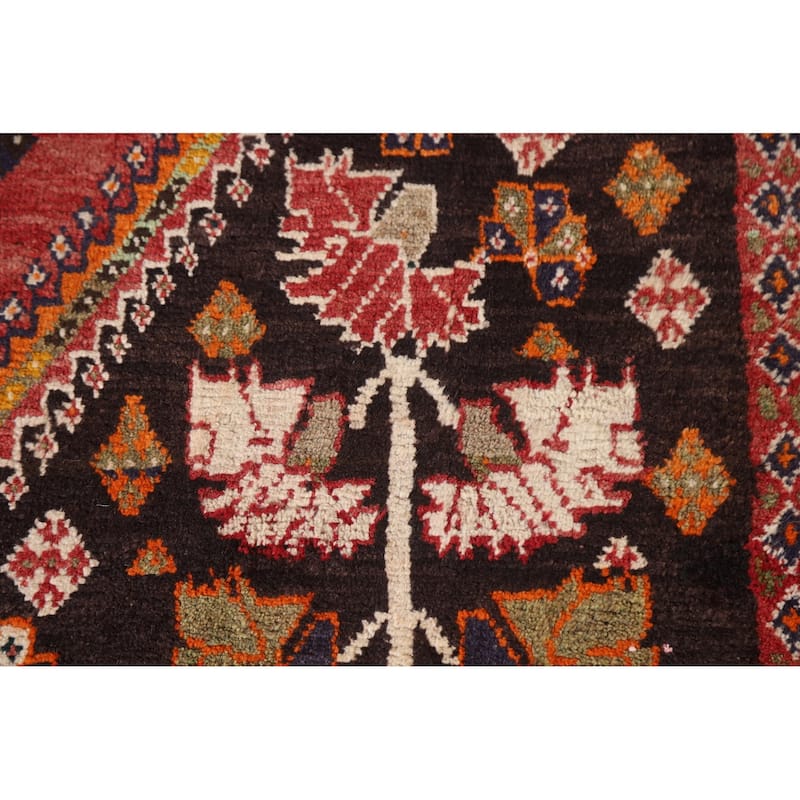 Vegetable Dye Shiraz Persian Vintage Rug Hand-knotted Wool Carpet - 4'7"x 7'5"