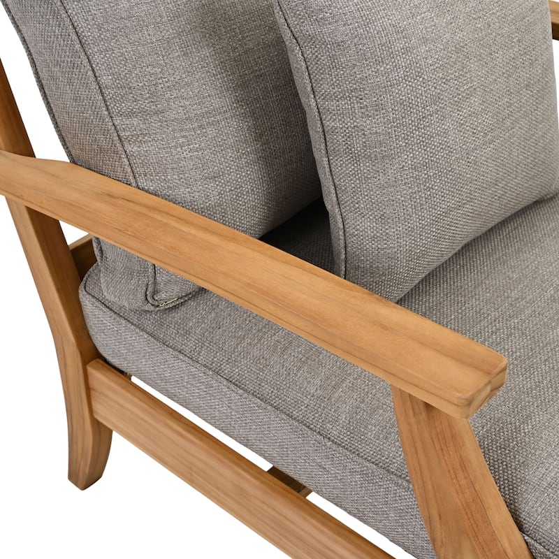 SAFAVIEH Couture Outdoor Patio Furniture Martinique Wood Arm Chair - 31"W x 36"D x 33"H