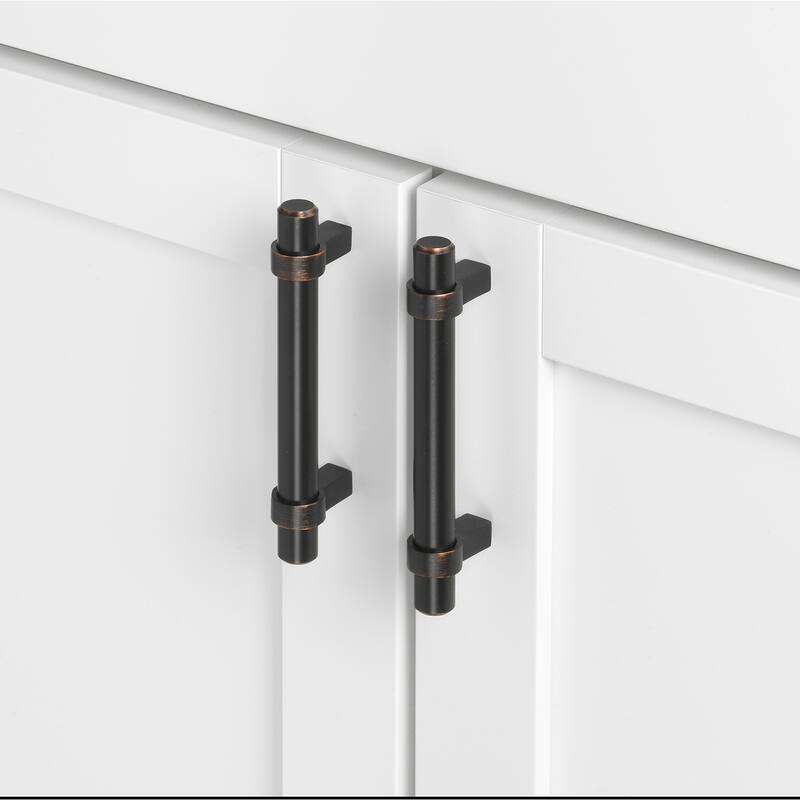 GlideRite 5-Pack 3-3/4-inch Center Solid Steel Euro Cabinet Pull