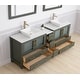 preview thumbnail 19 of 51, Vanity Art 84" Double Sink Bathroom Vanity Set with Engineered Marble Top and Free Mirrors