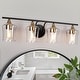 preview thumbnail 10 of 14, 2/3/4-Light Bathroom Black Vanity Lights Modern Wall Sconce Lighting with Glass Shade 4-Light