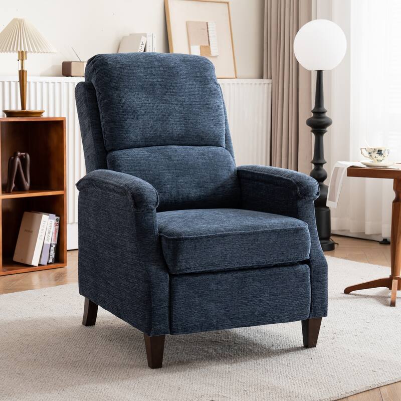 Push-Back Upholstered Recliner with Thickened Seat Cushion Backrest