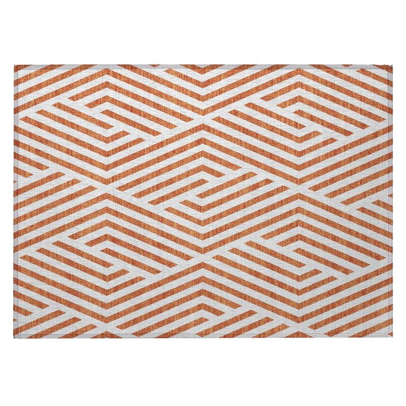 Mave Abstract Shapes Weather Resistant Classic Meets Modern Outdoor Rug