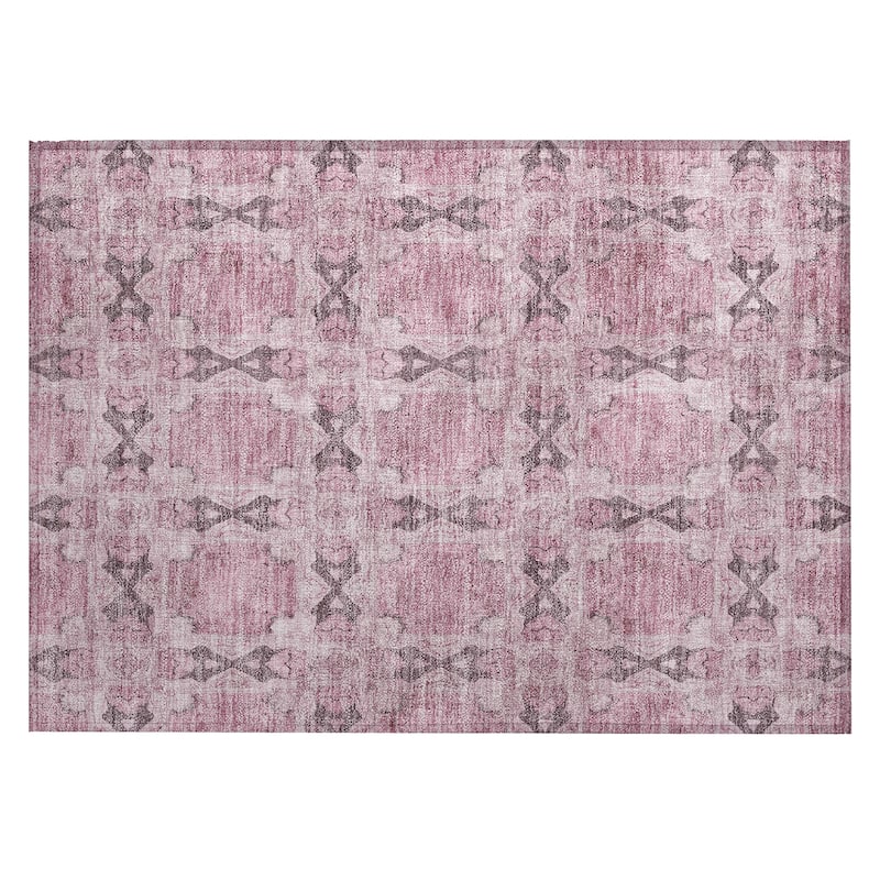 Machine Washable Indoor/ Outdoor Boho Medallions Chantille Rug