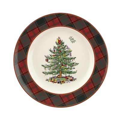 Spode Christmas Tree Tartan Dinner Plate