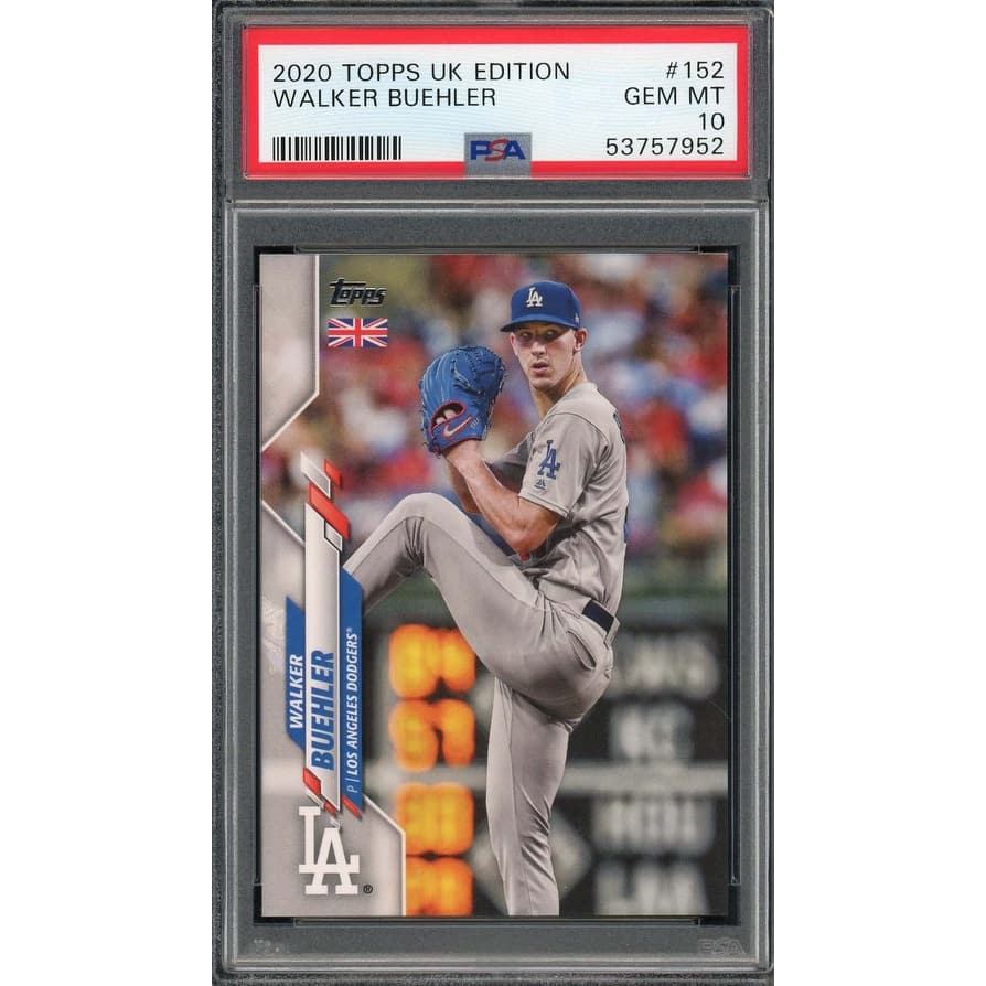 Walker Buehler 2020 Topps UK Edition Baseball Card #152 PSA 10 - 8'6" x 11'6"