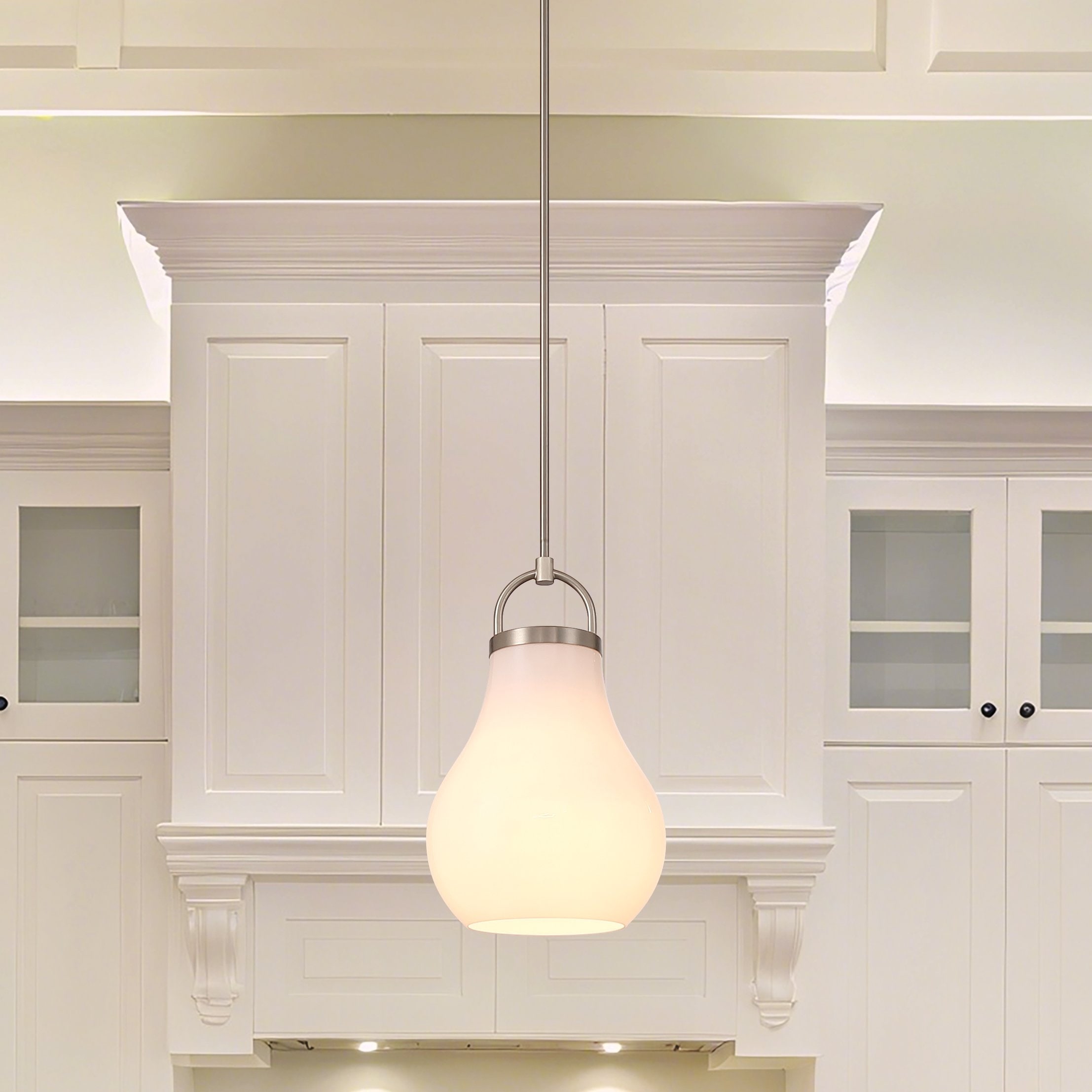 Thesis Mansfield 12-inch 1-light Champagne Gold Pendant Light with Opal Glass Shade
