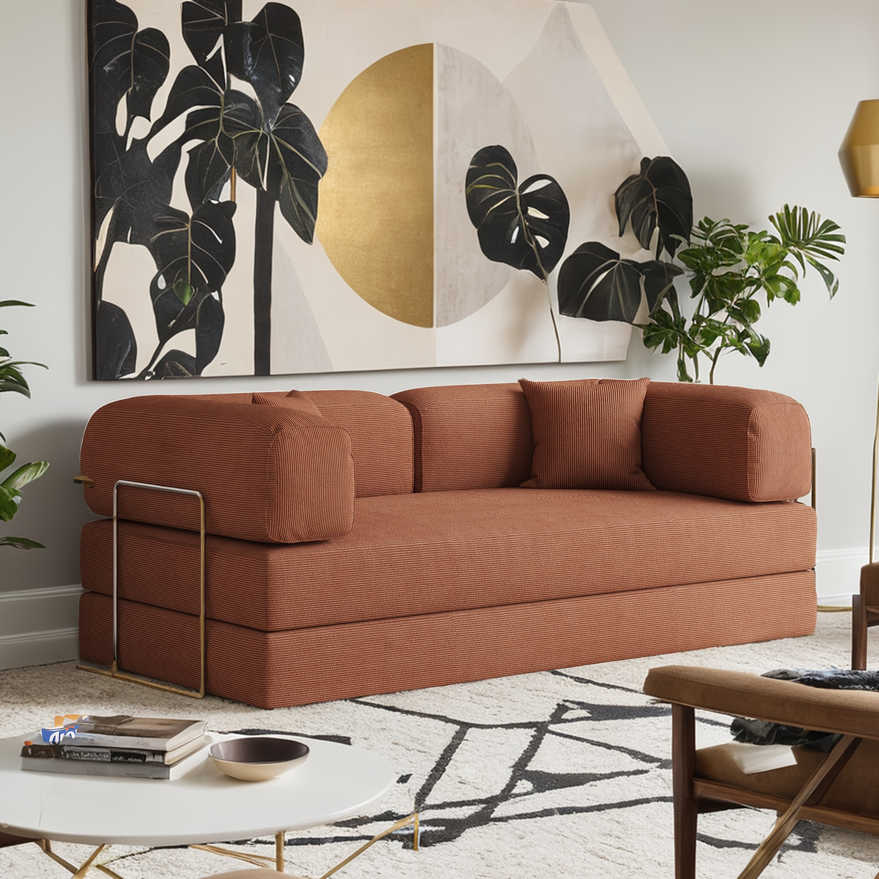 JASIWAY Modern Vintage Convertible Sleeper Sofa Bed