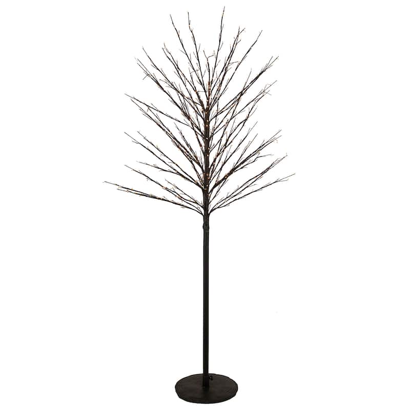 5' Black LED Lighted Christmas Twig Tree - Warm White Lights