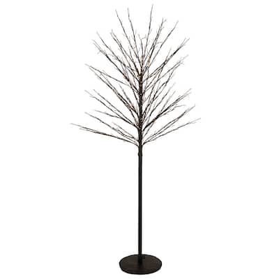 5' Black LED Lighted Christmas Twig Tree - Warm White Lights