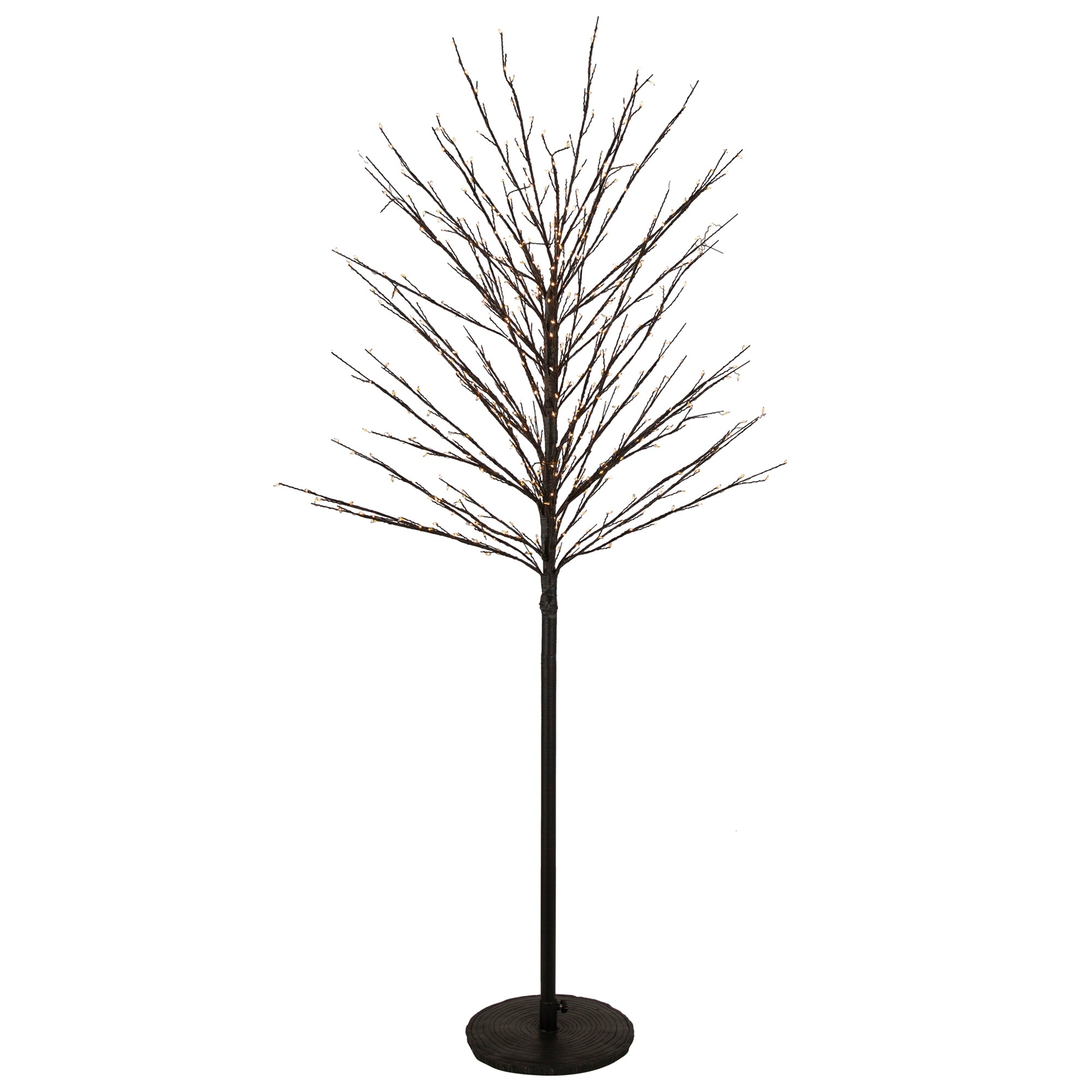 LED Lighted Christmas Twig Tree - 5' - Black - Warm White Lights