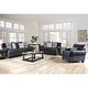 preview thumbnail 1 of 9, Furniture of America Slay Traditional Navy Chenille 3-piece Sofa Set