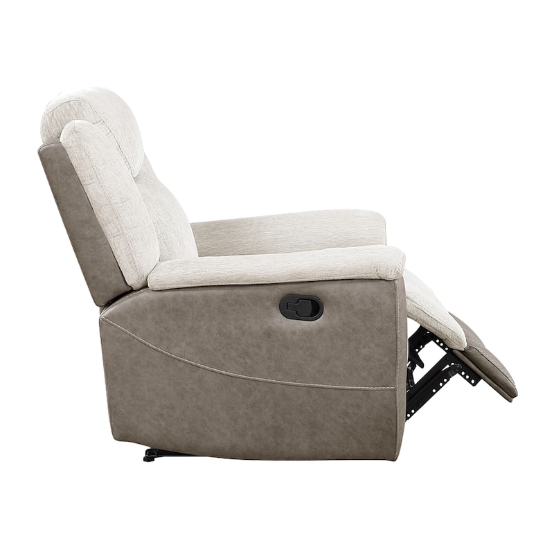 Nadalia 40" Chenille and Microfiber Manual Recliner - Tab Pull Motion