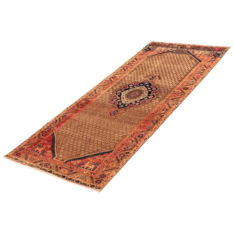 ECARPETGALLERY Hand-knotted Antalya Vintage Brown Wool Rug - 4'1 x 10'8