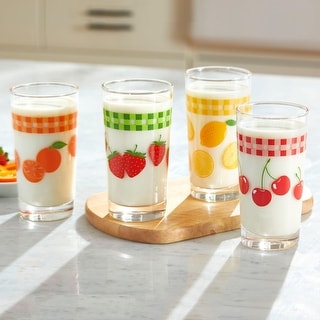 Libbey Vintage Juice Glasses, 11-ounce, Assorted, Set of 4 - Set of 4