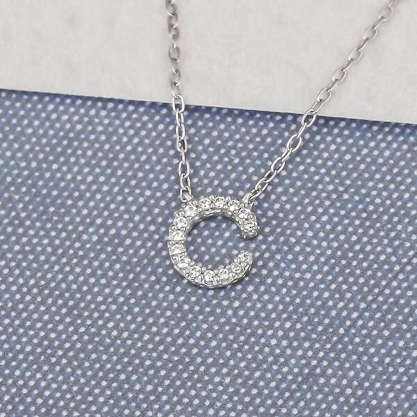 18 inch K&C Sterling Silver Fancy Script Initial C Charm with a Carded Box Chain Necklace 18 inch K&C Sterling Silver Fancy Script Initial C Charm with a Carded Box Chain Necklace