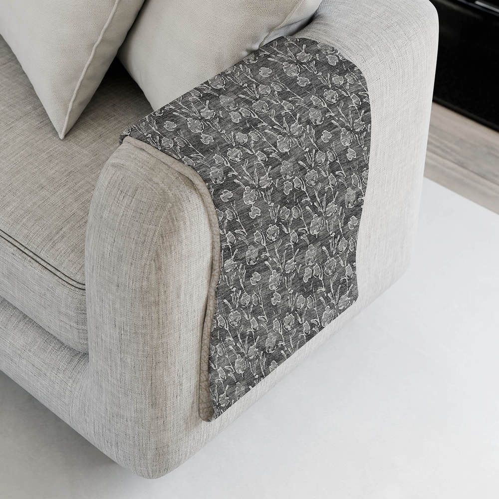 Premium Machine Washable Modern Floral Sherpa Throw Blanket