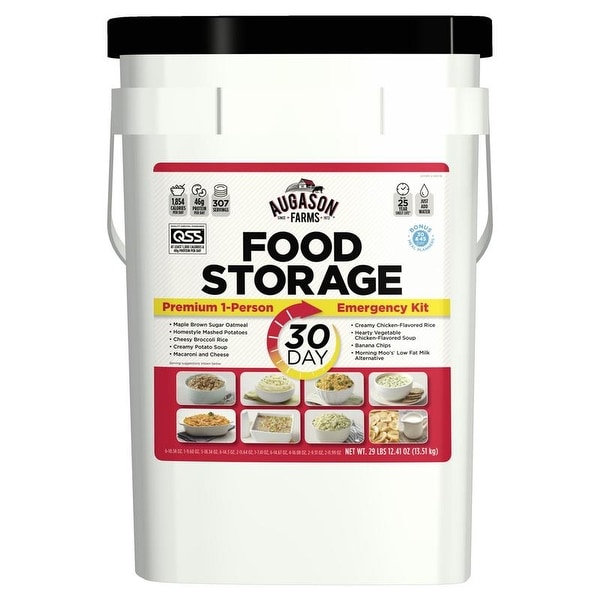 Augason Farms 1-Person 30-Day Emergency Food Supply - QSS-Certified - White