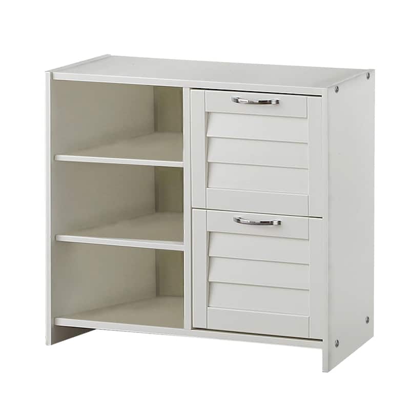 Donco Kids Louver 2 Drawer Chest with Shelves in White