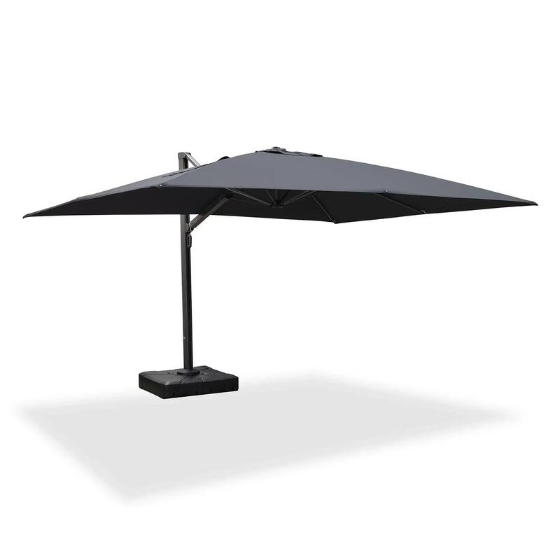 PURPLE LEAF Sturdy Heavy-duty Patio Cantilever Offset Umbrella with 360-degree Rotation