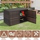 preview thumbnail 6 of 5, Patio 96 Gal. Rattan Deck Box with 2 Shelves