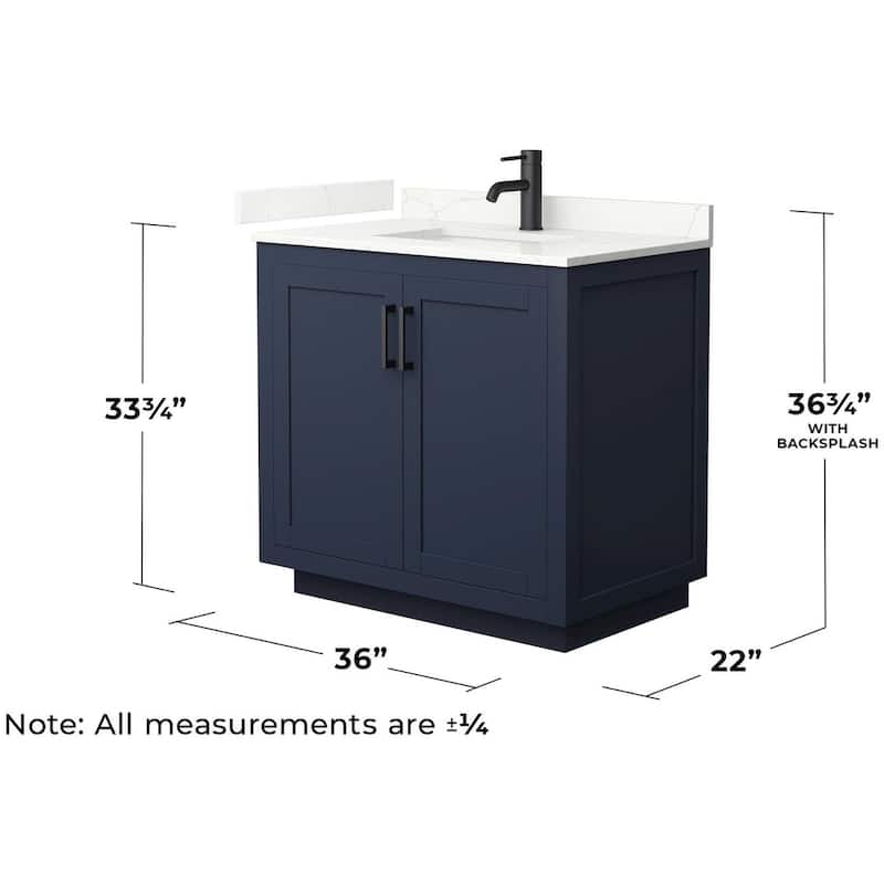 Wyndham Collection WCF292936S-QTZ-UNSMXX Miranda 36" Free Standing