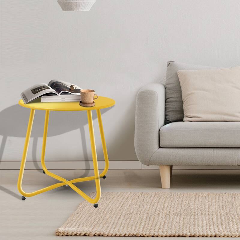 18 in. Small Round Side Table Outdoor Side Table Patio End Table