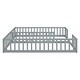 preview thumbnail 16 of 50, Two Twin Floor Bed with Fence,Guardrails