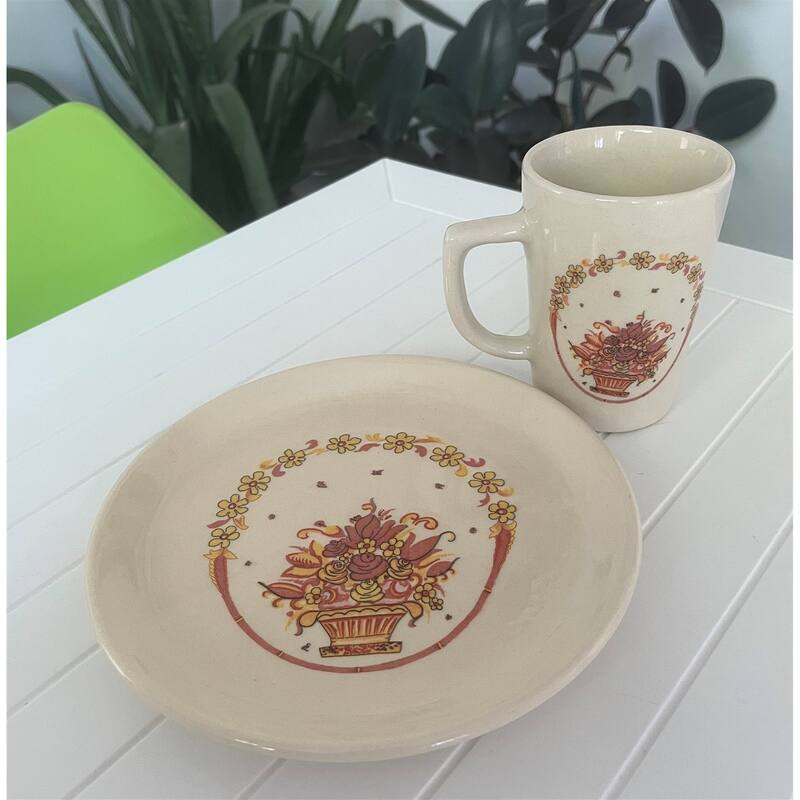 Porcelain Flower Basket Plate 8In- A - A
