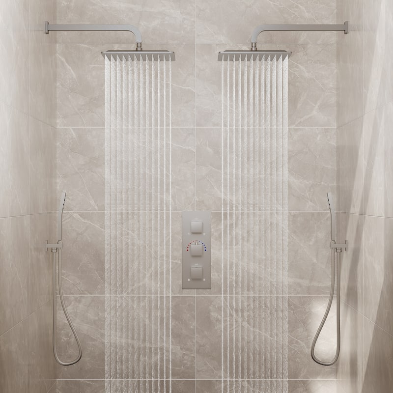 EVERSTEIN Dual Shower System 12" Rain Shower Head with High Pressure Handheld Sprays