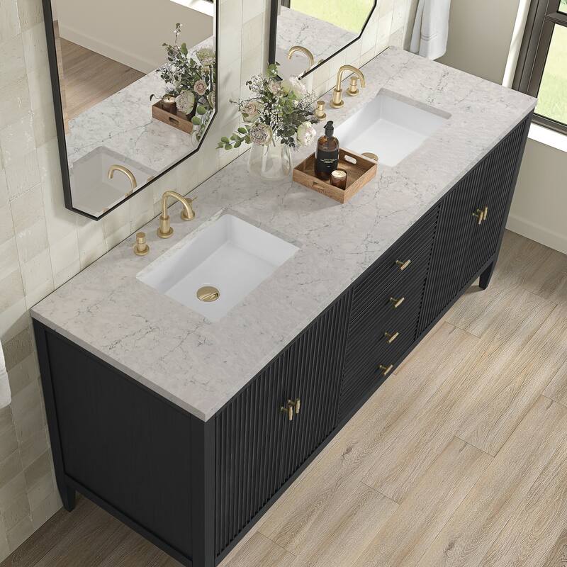 James Martin Vanities 485-V72-3EJP Myrrin 72" Double Basin Wood Vanity