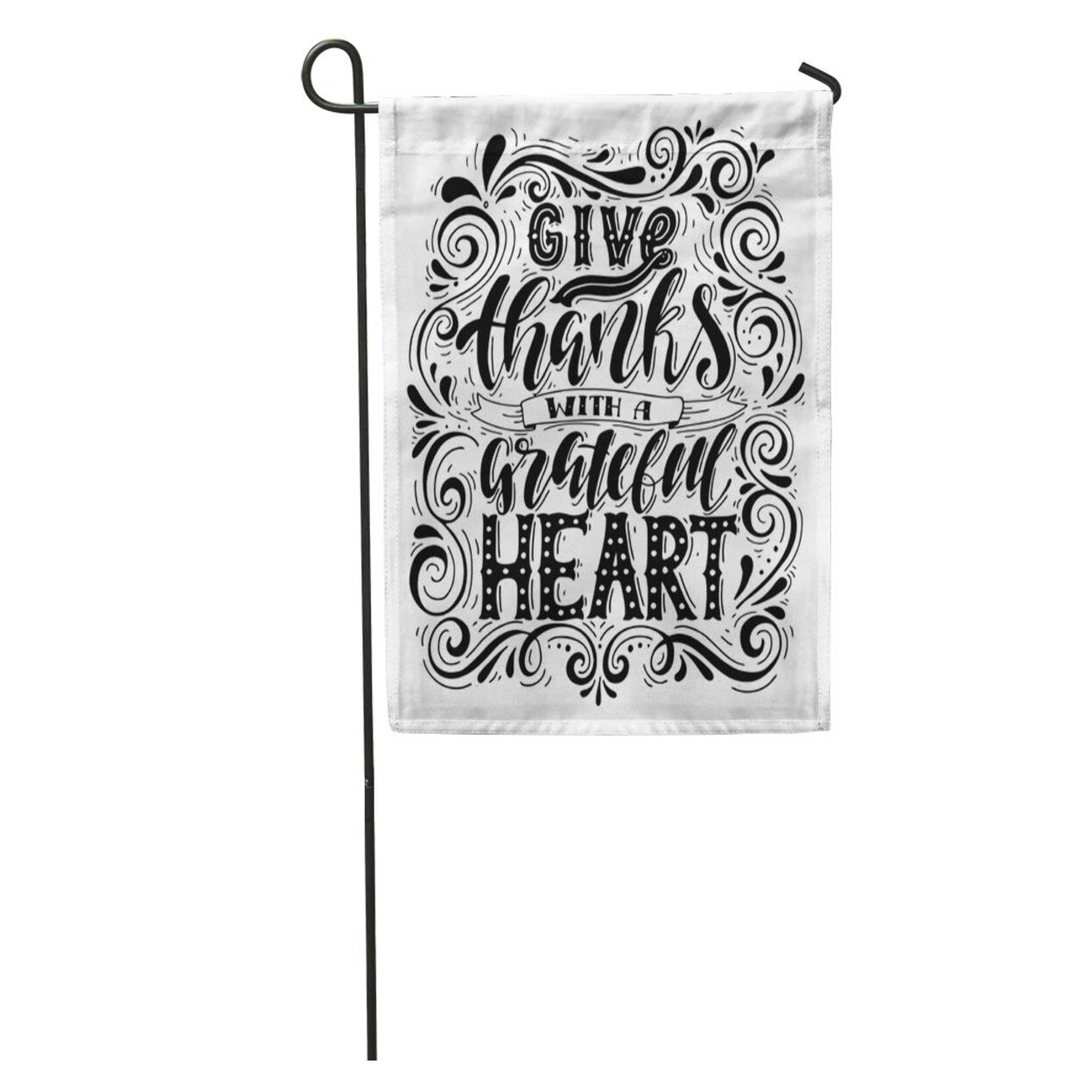 Shop Home Give Thanks Grateful Heart Inspirational Quote Hand Lettering Gratitude Garden Flag Decorative Flag House Banner Overstock 31393785