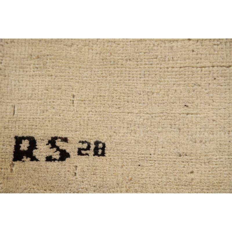 Solid Gabbeh Modern Accent Rug Hand-Knotted Wool Carpet - 4'1"x 5'8"