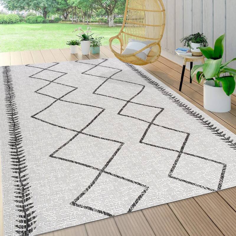 JONATHAN Y Kafel Tribal Diamond Trellis Indoor/Outdoor Area Rug