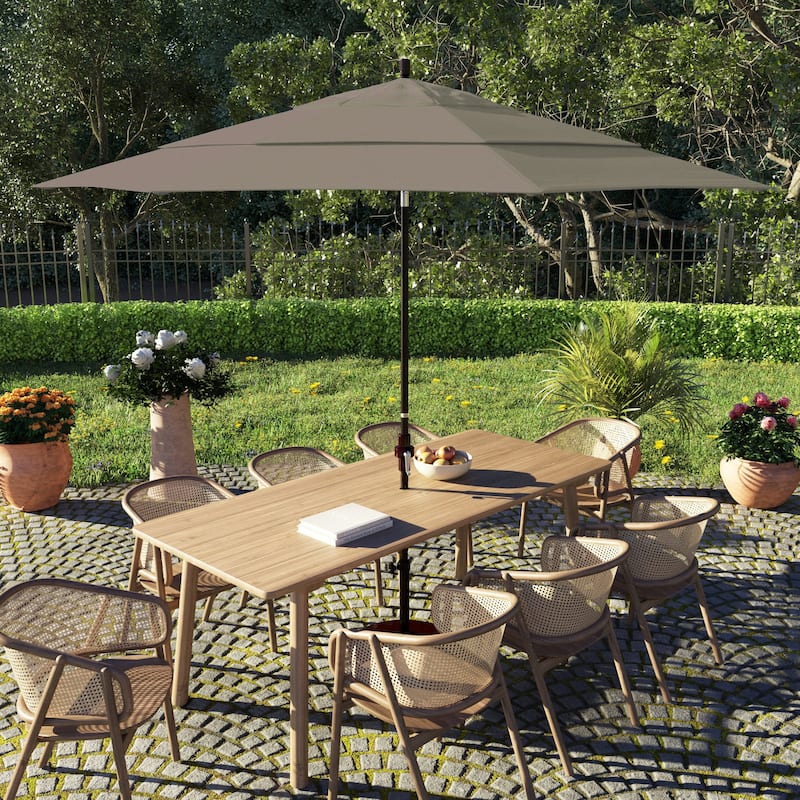 California Umbrella 11' Sun Master Patio Umbrella Bronze Aluminum Pole Fiberglass Ribs Crank Lift Collar Tilt Pacifica Capri - Taupe